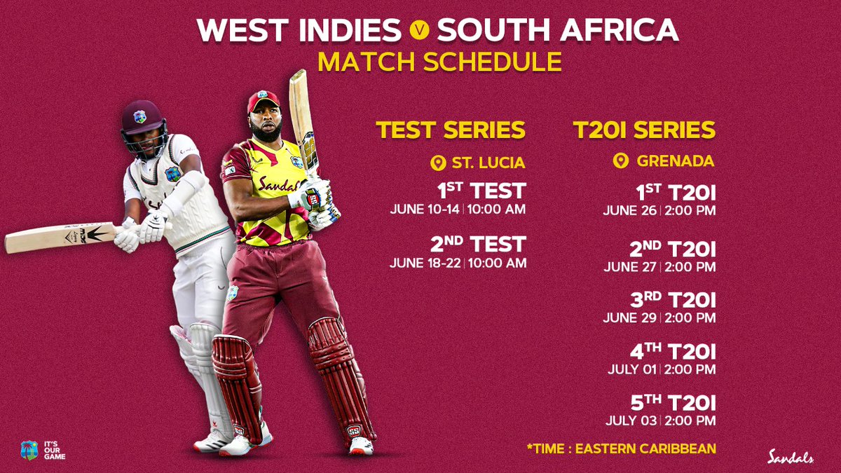 windiescricket's tweet image. #WIvSA is just around the corner!👀 Mark your calendars.🗓 #MenInMaroon #MissionMaroon