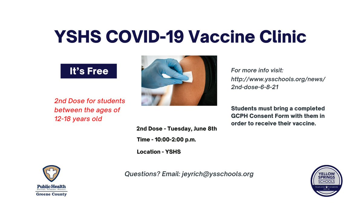 Click this link ysschools.org/news/2nd-dose-… for important information about the second Pfizer COVID-19 Vaccine for students who received their first vaccine on Tuesday, May 18th.

Go Bulldogs!