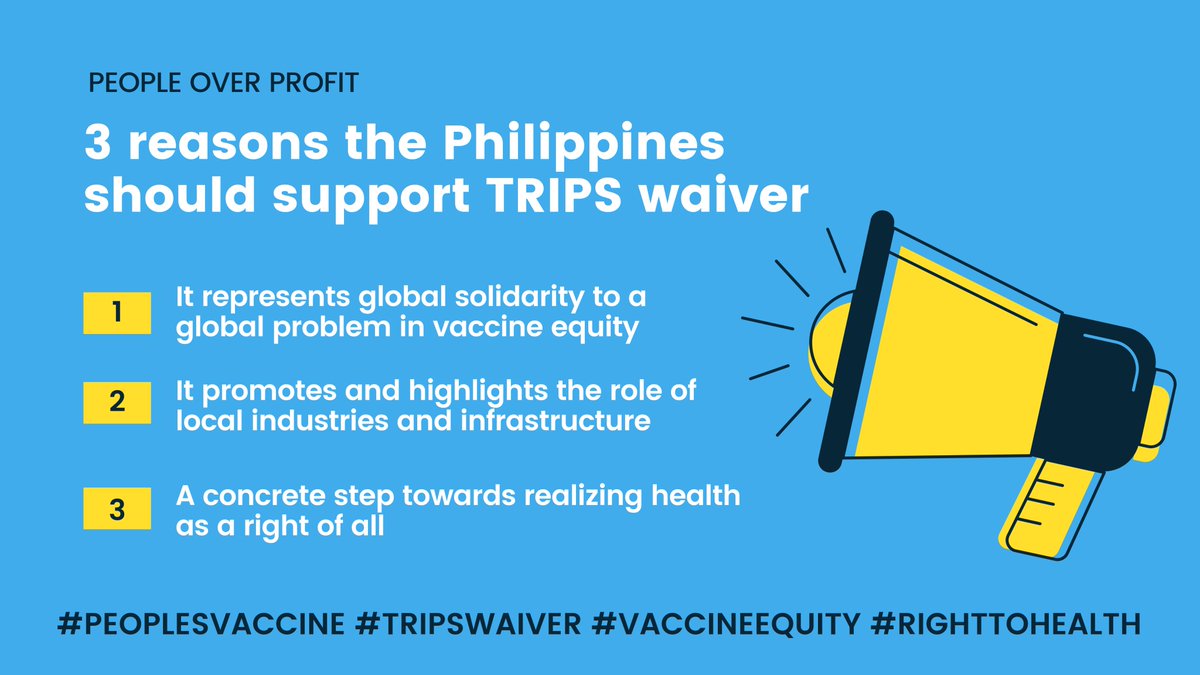 cprh_ph's tweet photo. Will you support the #TRIPSWaiver that puts people over profit and a #PeoplesVaccine that makes the #RightToHealth the center of the pandemic response?

Join us on May 29, 7PM, for a Twitter Rally as we call for 🇵🇭 officials to truly commit to global vaccine equity. https://t.co/HasjBuf2eo