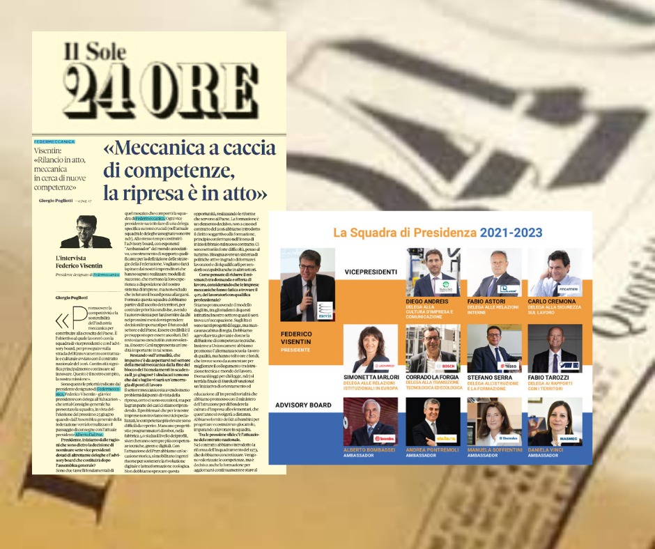 FEDERMECCANICA (@federmeccanica) on Twitter photo «Promuovere competitività e sostenibilità dell’industria #meccanica per contribuire alla crescita del Paese. È l’obiettivo al quale lavorerò con la squadra di VP e l' Advisory Board, per proseguire sulla via del #Rinnovamento » : le priorità del Presidente designato <a href="/fedvisentin/">Federico Visentin</a> «Promuovere competitività e sostenibilità dell’industria #meccanica per contribuire alla crescita del Paese. È l’obiettivo al quale lavorerò con la squadra di VP e l' Advisory Board, per proseguire sulla via del #Rinnovamento » : le priorità del Presidente designato <a href="/fedvisentin/">Federico Visentin</a>