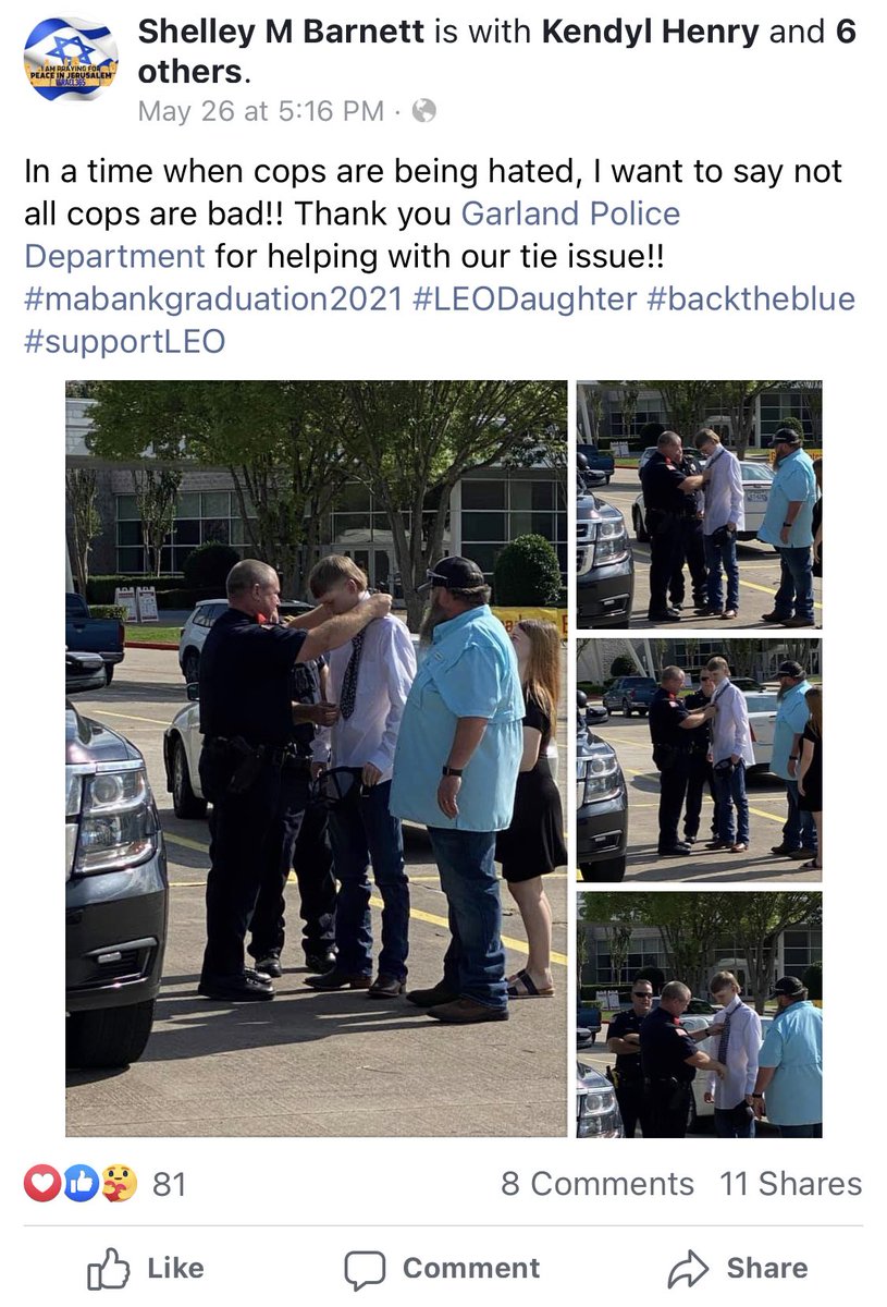 GarlandPD's tweet photo. Thank you, Shelley M Barnett, for capturing and sharing this moment!
 
Lt. Mark Hall assists a Mabank High graduate with his tie as he prepares for his big day! We want to wish all 2021 graduates the best of luck in the future!”
 
#classof2021 #BetterTogether https://t.co/MPIfKL8NYR