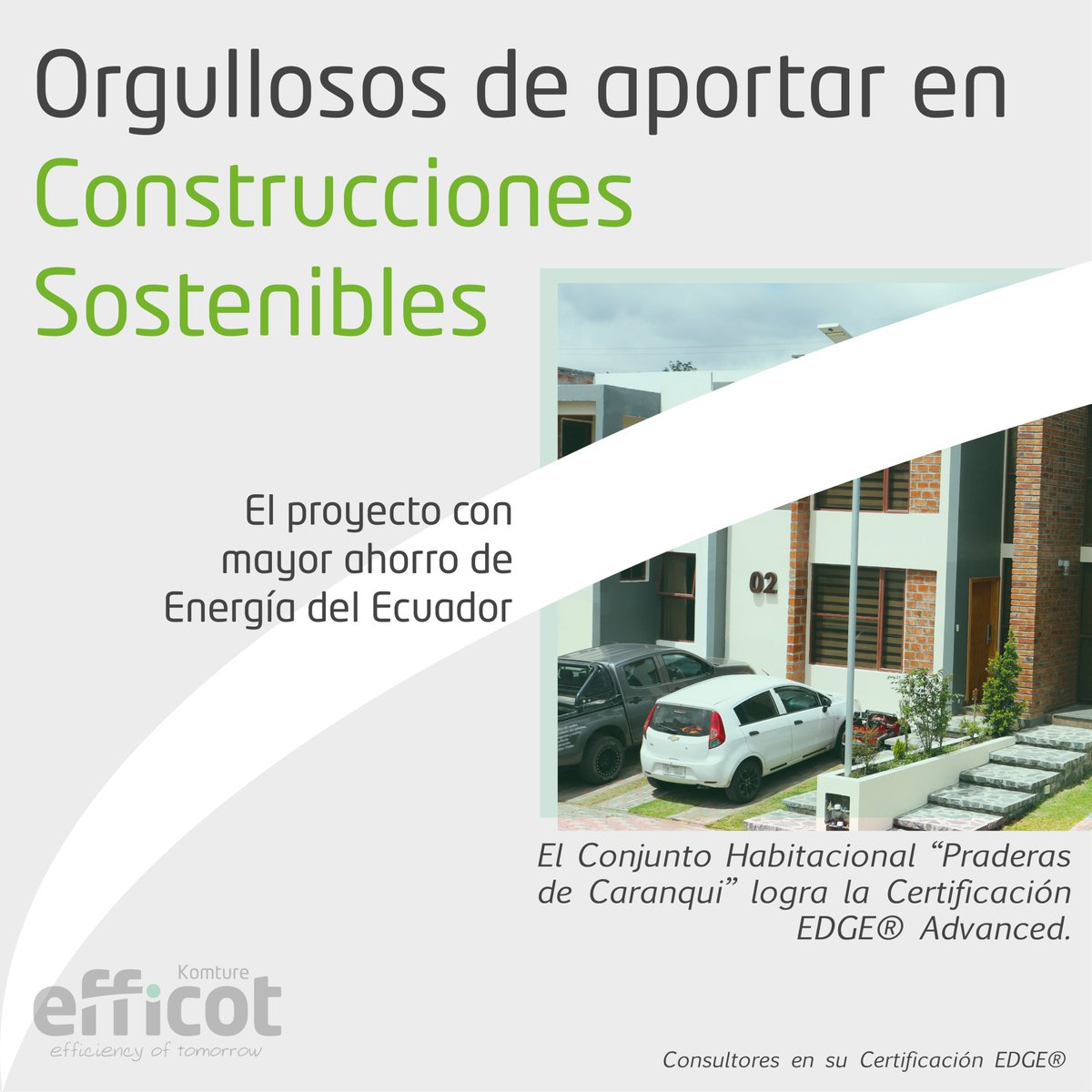 efficot_'s tweet photo. El Conjunto "Praderas de Caranqui", de @EMCOPRODE en #Ibarra, logra la #Certificación #EDGE® Advanced, con el mayor #ahorro #energético del #Ecuador.
Sus propietarios obtienen #beneficios económicos y ambientales que solo una construcción así puede lograr.
https://t.co/dry4mu3jq3 https://t.co/8qcQIiC9EC