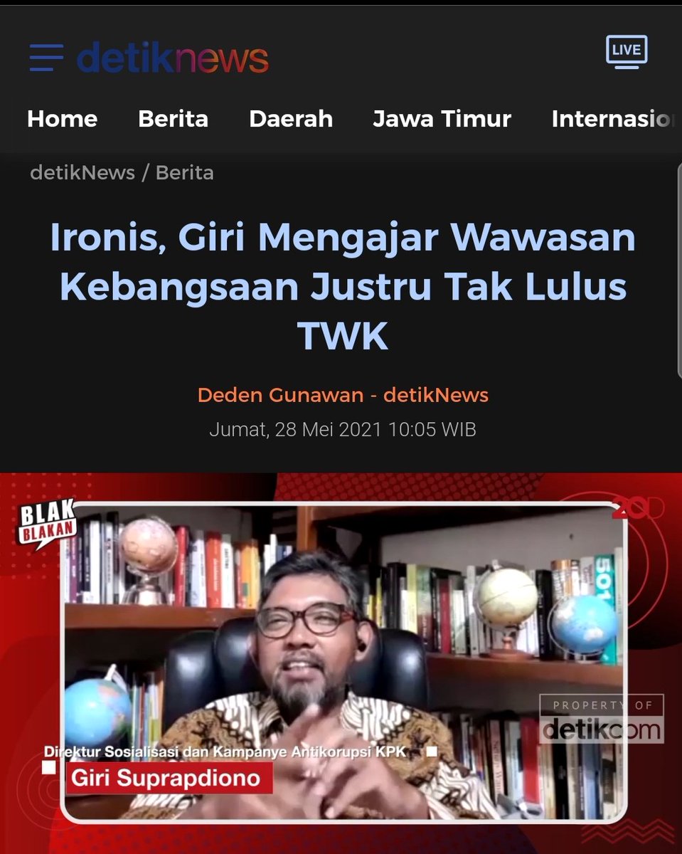 hipohan's tweet photo. Giri salah satu yg disingkirkan Firli dr KPK, pengajar di Lemhanas, Sesko-AD, Kemenhan, Sespim Polri, Eselon 1, Kepala Daerah bahkan Menteri. Ybs juga   penerima Makarti Bhakti Nagari Award pada Des 2020 sbg lulusan terbaik pelatihan kepemimpinan nasional II angkatan XVII di LAN. https://t.co/uXJFCoEnb5