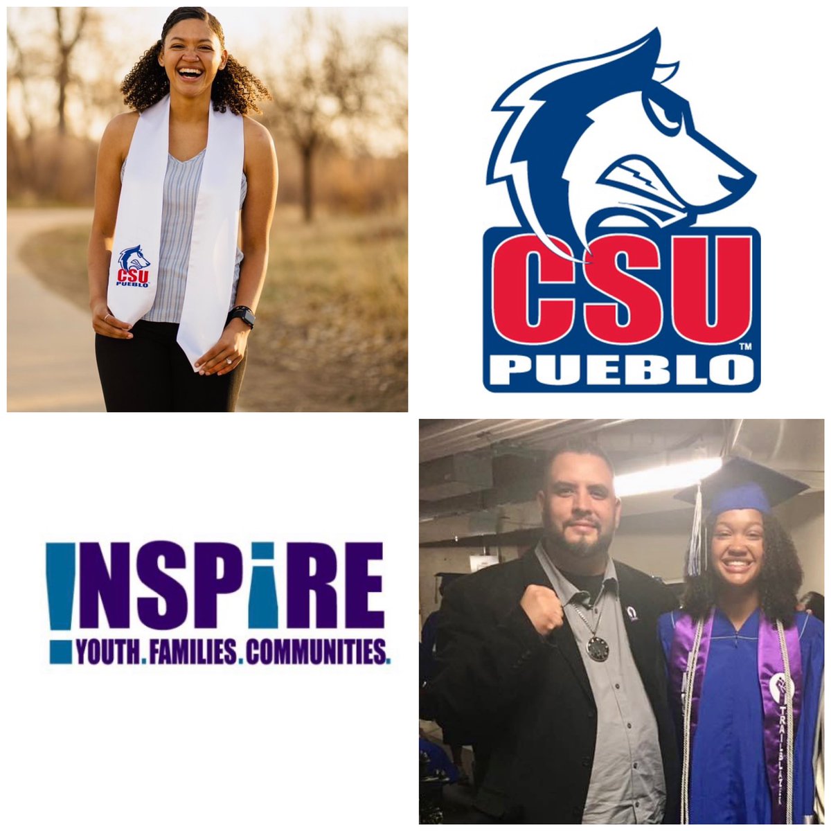 Inspirecolorado's tweet photo. Today, we honor Mariah Greenwell for graduating from @CSUPueblo with a degree in English and a Minor in Education. She is planning on pursuing a fellowship with Christian Athletes, which anyone who knows her knows how much her faith and athletics means to her. @HinkleyHS ✊🏼💜🎓 https://t.co/UPdAHfuhqv