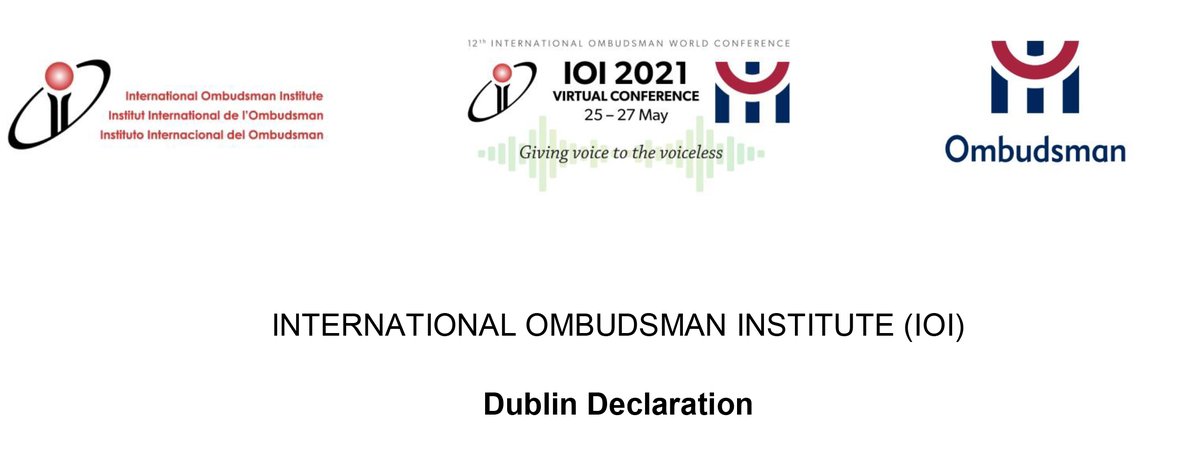the_ioi's tweet photo. Dublin Declaration adopted at IOI General Assembly. 
Sets out the contribution that the Ombudsman can make to UN Agenda 2030 – leaving no one behind &amp; everyone is equal.

https://t.co/ptsM0aq8U7 https://t.co/7oywAi2QTW