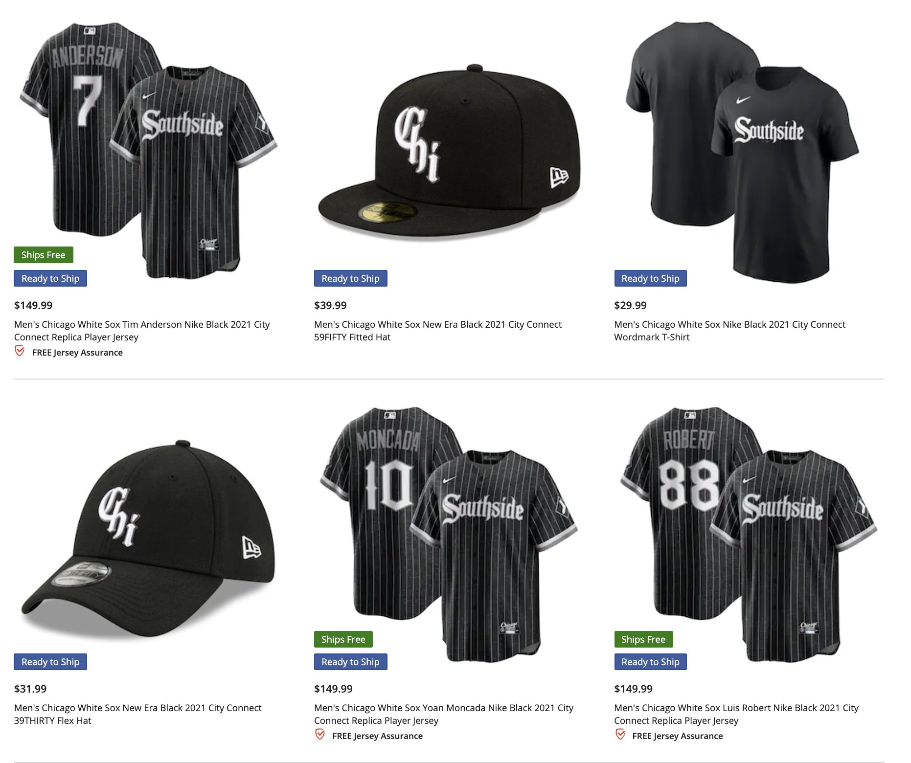 Nike Men's Chicago White Sox Black City Connect Replica Jersey