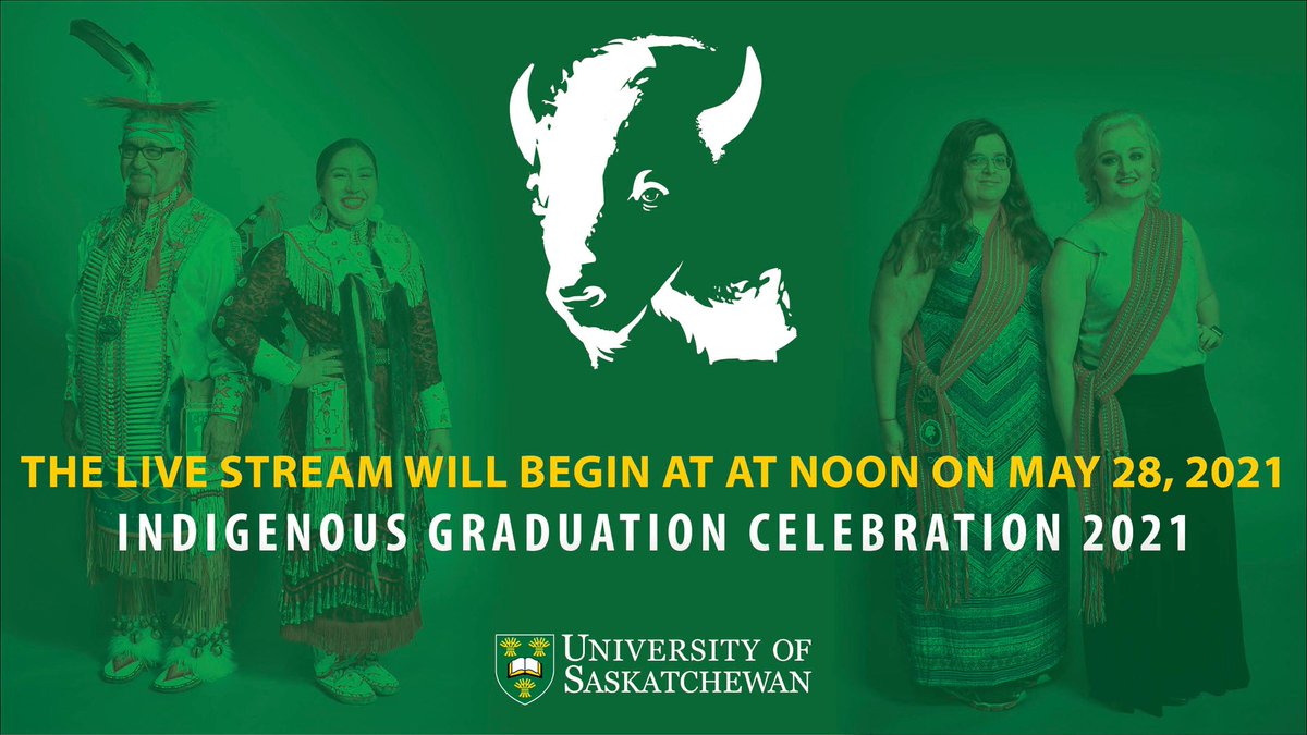 usask's tweet image. &quot;Together we can show everyone what it means to be a proud graduate of the University of Saskatchewan.&quot; Today we begin virtual celebrations of our 2021 spring graduates at the #USask Indigenous Graduation Celebration. #USaskClassOf2021 bit.ly/3hGhVeN