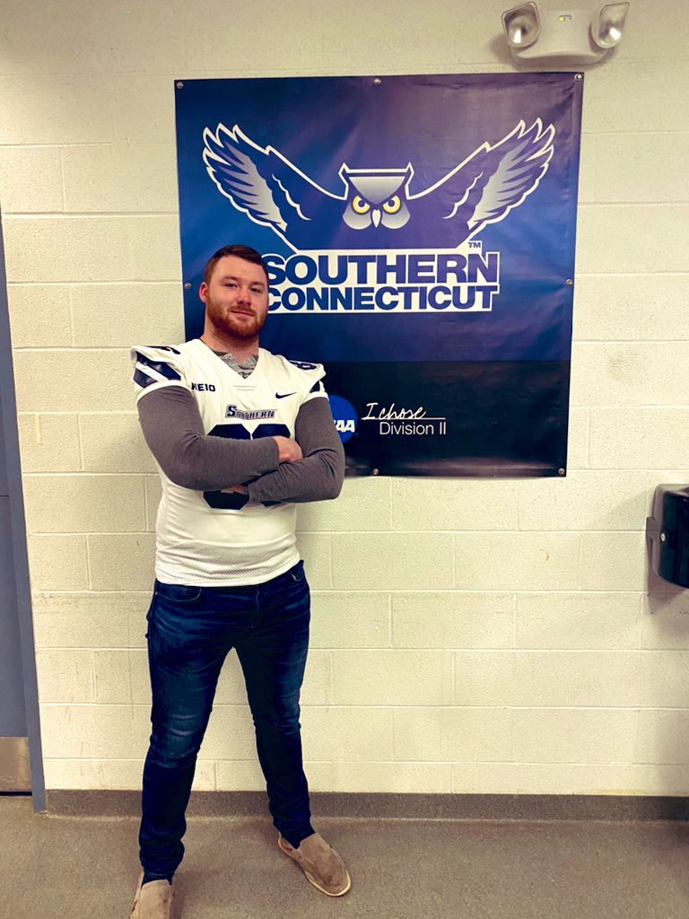 jmac1810's tweet photo. I am extremely excited to announce that I will be attending Southern Connecticut State University in the fall to achieve my Masters’s degree and continue my athletic career! #WeAreSc #GoOwls @SCSUFB @RobMaroneSCSU @Tom_Godek https://t.co/aGhWgg9zcB
