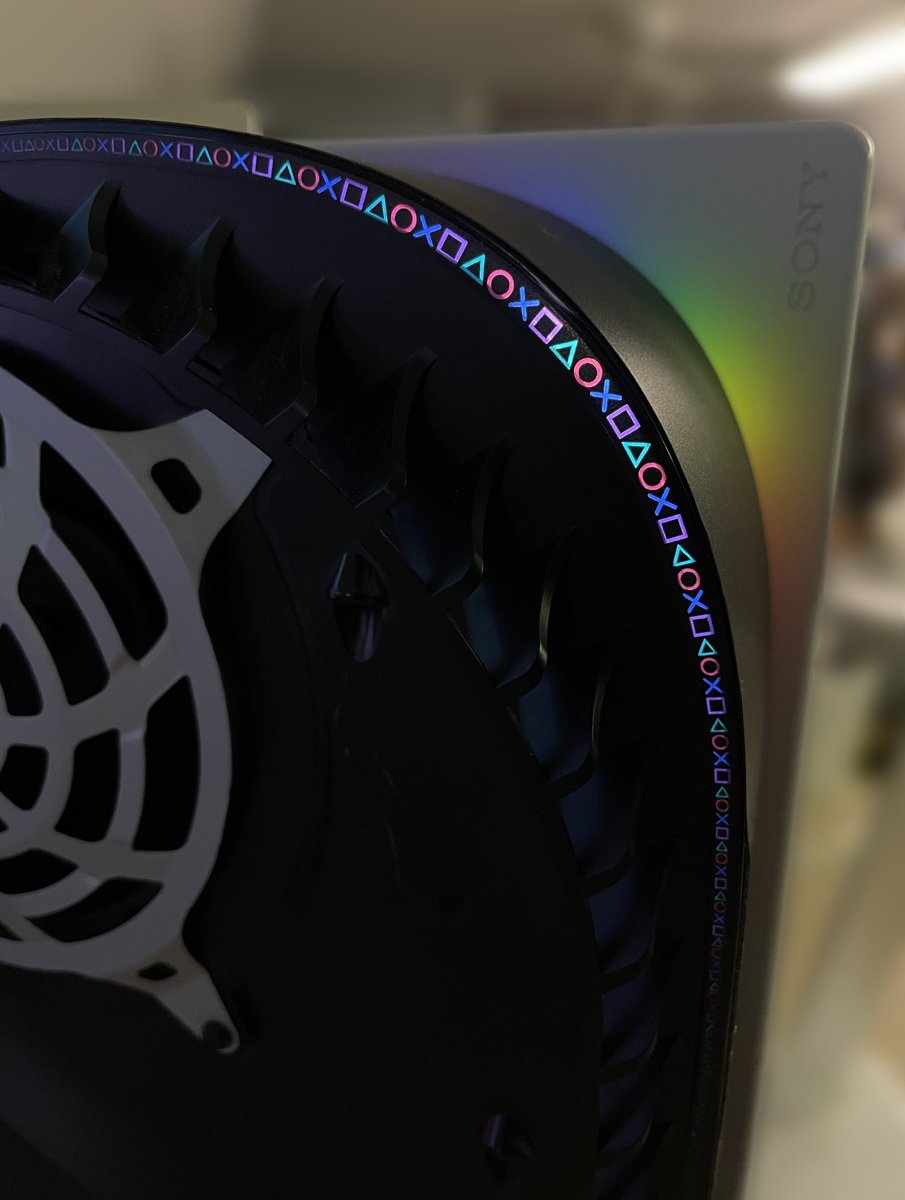 Clear PS5 Plates and THIS Power Light Decal seems like the perfect pairing. #PS5 #PlayStation #ToastyStickers flamingtoast.com