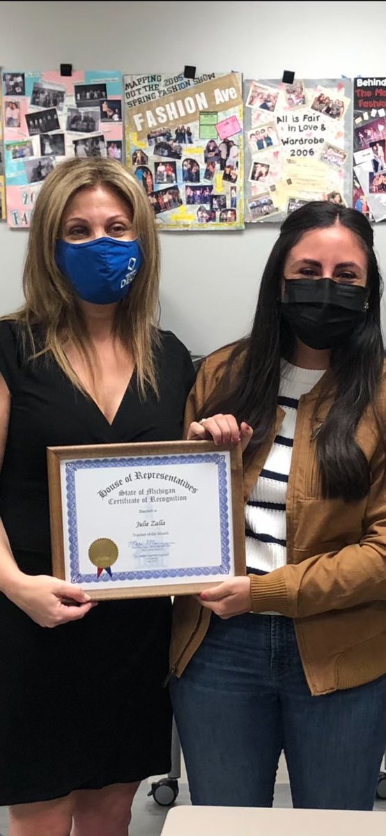 Our very own <a href="/WBHS_DECA/">Julie Zalla</a> was recognized by <a href="/MariManoogian/">Mari Manoogian</a> today as Teacher of the Month! Congratulations, Ms. Zalla! <a href="/WB_DECA/">West Bloomfield DECA</a> <a href="/WBHS__DECA/">WBHS DECA</a>