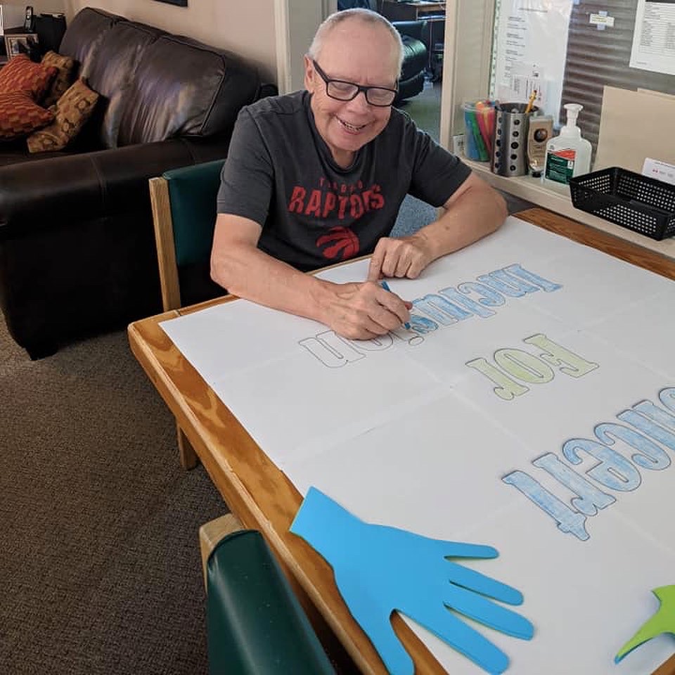 CLHamilton_'s tweet photo. Chris and George created the banner for Saturday’s Concert for Inclusion! See how cool it looks! 🎶👏
#CLMonthHamilton #CLMonth #HelpingBuildGreatLives #Inclusion #DiverseAbilities #DevelopmentalDisabilities #HamOnt https://t.co/m3gprBbSbK