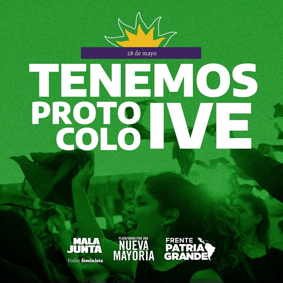 MalaJunta_Arg's tweet photo. 💚🙌
En el marco del Día Internacional de Acción por la Salud de las Mujeres, el Ministerio de Salud de la Nación publicó el Protocolo para la atención integral de las personas con derecho a la interrupción voluntaria y legal del embarazo. #AbortoLegal #ProtocoloIVE https://t.co/IkOTkhq1ft