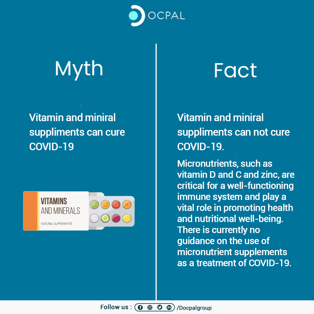 DocpalGroup's tweet photo. There is so much misinformation and conspiracy theories being spread online about the coronavirus🤔🤔. We at @docpalgroup want to help improve public understanding of the pandemic.
.
.
.
#coronavirus #factsvsmyth #misinformation #docpal #vitamin #covid #covid19 https://t.co/18ZKb7EBAH