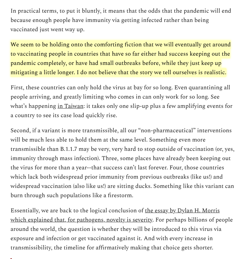 For once, we have a choice to end a pandemic by vaccination, rather than millions — maybe billions — getting infected. Unfortunately, rather than face this reality and act accordingly, we are telling ourselves a comforting but false story. theinsight.org/p/we-need-to-g…