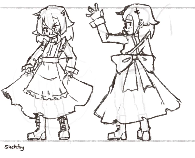 i suddenly have the urge to draw someone in maid  dress 