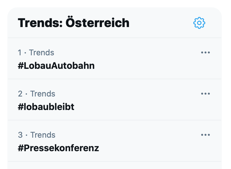 SystemChangeAT's tweet photo. Was in Österreich gerade trendet: #LobauAutobahn #LobauBleibt 
🤔 https://t.co/EA0H9G4s4q