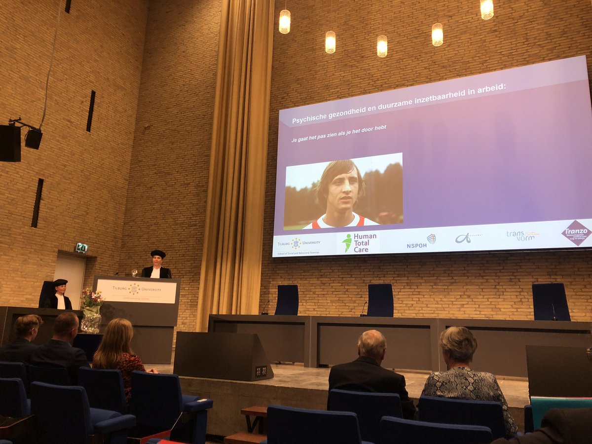 ‘Je gaat het pas zien als je het door hebt’. Schitterende oratie van <a href="/EvelienBrouwers/">Evelien Brouwers</a> aan <a href="/TilburgU/">Tilburg University</a> over haar leerstoel getiteld: Psychische gezondheid en duurzame inzetbaarheid in arbeid