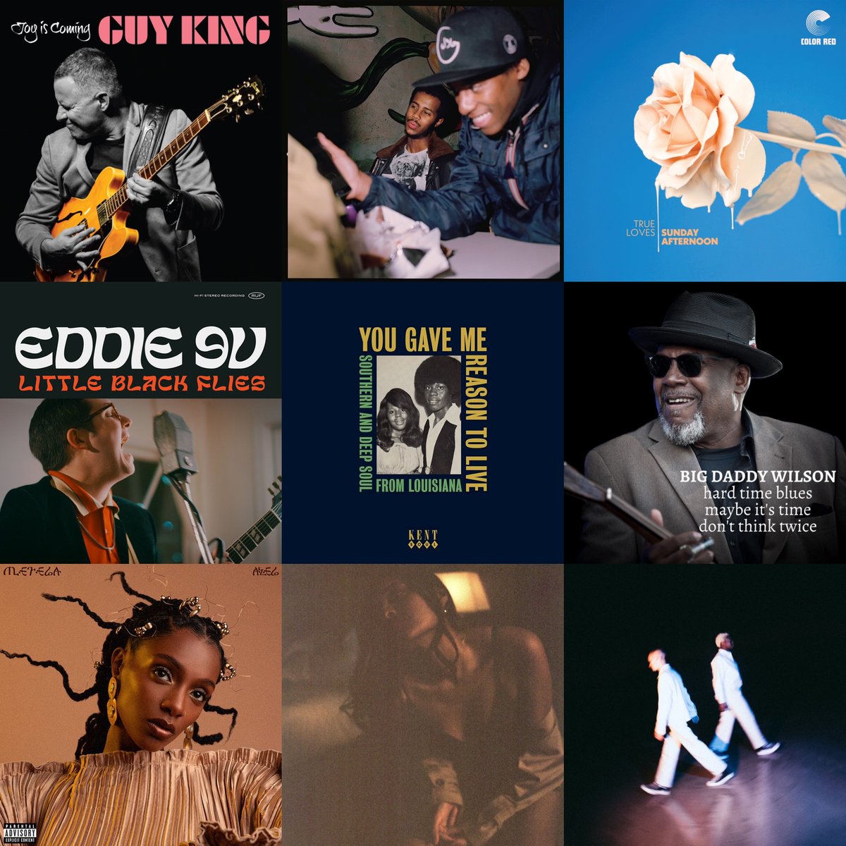 soul_bag_mag's tweet photo. Best new releases [May 28, 2021] 
• #GuyKing
• @MustafaThePoet 
• @TrueLovesBand 
• @Eddie_9V 
• “You Gave Me Reason To Live...”
• @BigDaddyWilsonB
• @Mereba  
• @lizayohannes 
• LaBlue et @astronne_ 
 #soulbagselection https://t.co/pJUXFRuxX7