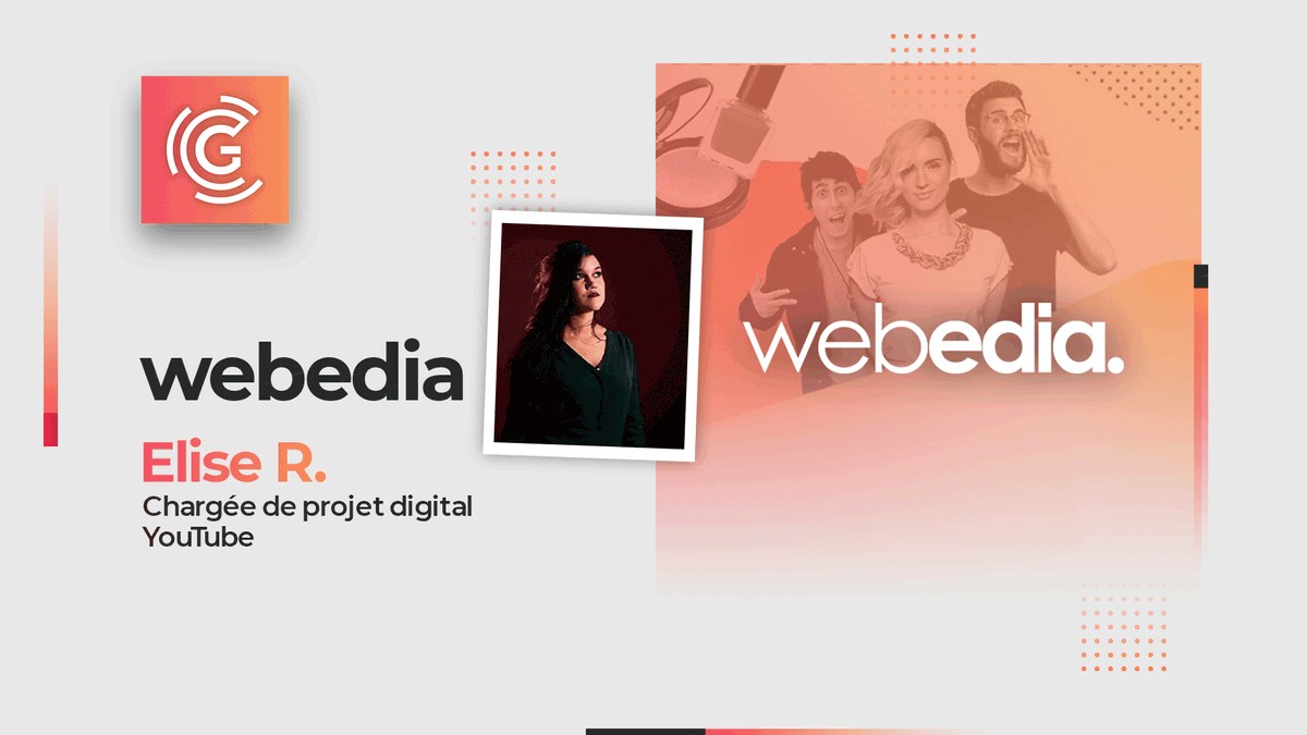 GamingCampus's tweet photo. ✨ Focus stage

Elise R. a intégré @WebediaFR, spécialisée dans l'accompagnement des créateurs de contenus Youtube comme Norman, Cyprien, Michou, Inoxtag...

Elise rejoint l'équipe en tant que Chargée de projet digital Youtube.

+ sur nos formations https://t.co/dV5dSWefz7 https://t.co/FOgWqyJKCf
