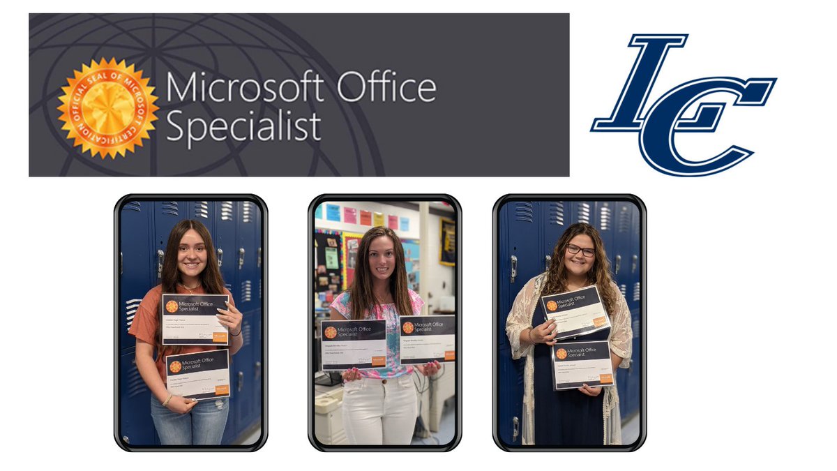 lccougarnews's tweet photo. Congratulations to Mrs. Lillard's Dual Credit Digital Literacy students that earned Microsoft Office Specialist Certifications this semester. Students had the opportunity to certify in Microsoft Word, PowerPoint, and Excel. 
#LCPride https://t.co/u8qRcy2Hmo