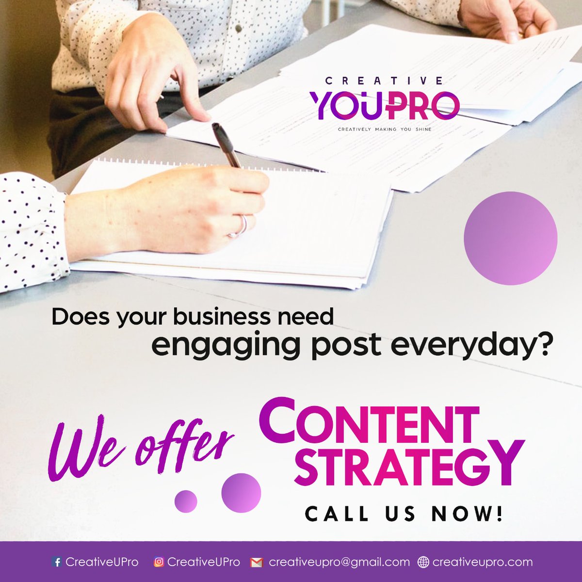 CreativeYouPro1's tweet image. We create and manage social campaigns to grow your business. Our campaigns improve the visibility of your brand, drive traffic to your website, increase sales, boost customer loyalty and develop your reputation as thought leaders in the sector. We work so you can measure success.