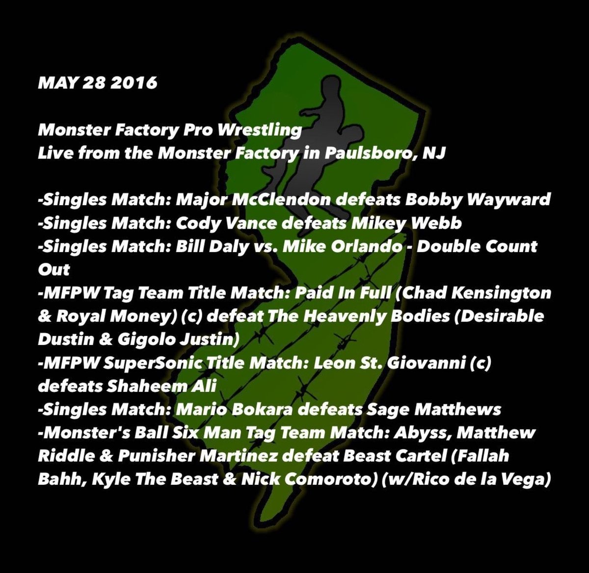 5 years ago, today. The <a href="/4MonsterFactory/">Monster Factory</a> / @TheMFPW was STACKED!!!