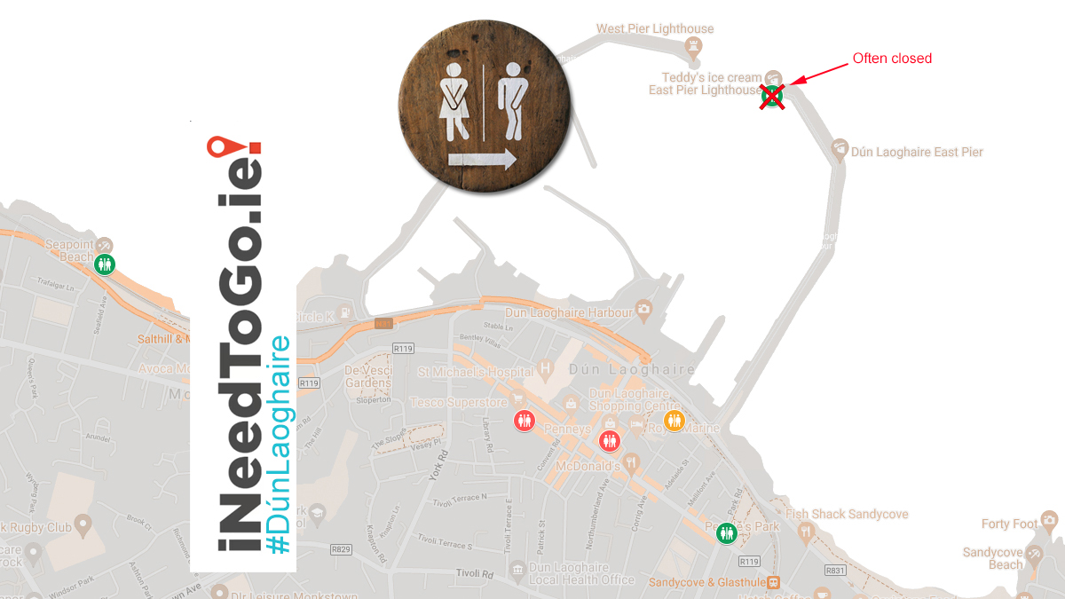 ToiletsDublin's tweet photo. With temperatures set to soar this weekend, here’s an #iNeedToGo #GoodToKnow for #DúnLaoghaire: The Toilet at end of pier is often closed. So make sure to check out the other available Dún Laoghaire #toilets at https://t.co/iHQuYLQoKU https://t.co/t4eS0VnrZn