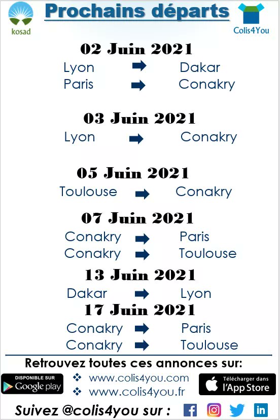 madhasmiou's tweet photo. Colis4You, des trajets disponibles pour vous.
Rendez-vous sur https://t.co/WrC2xz5YIY ou https://t.co/iZgFiaUa74
Vous pouvez télécharger l'application sur Play Store et Apple Store
#Kosad #Colis4You https://t.co/VppvaRAujX