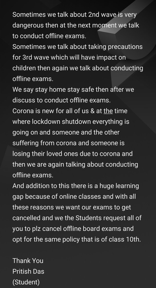 debish0's tweet photo. RETWEET MAX SPREAD 🔥

FOLLOW 🚨 @debish786 🚨

#CancelExamsSaveLives 
#cancelboardexam
#CancelTripuraBoardExams

WELL SAID PRITISH !!👌👌

@DrRPNishank @narendramodi @BjpBiplab @PMOIndia https://t.co/eFClJta7kV