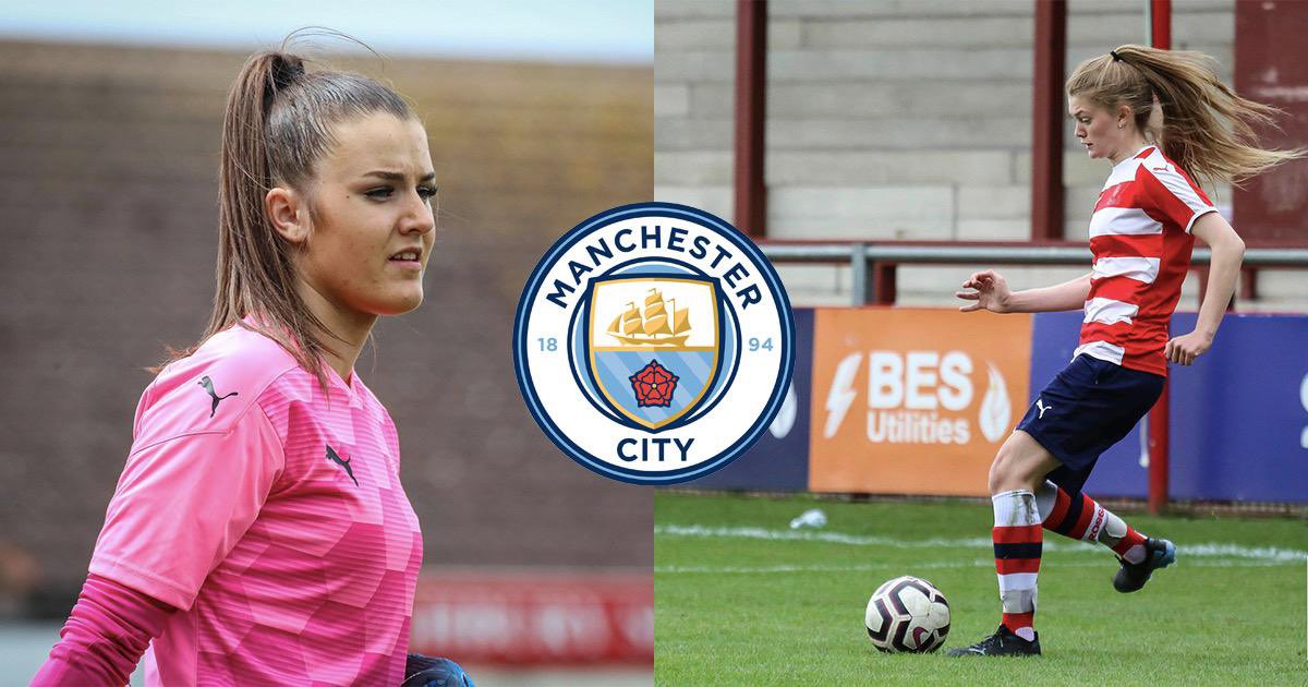 Congratulations to our Girls' Elite Football Programme players Grace (Y10, Wren) and Beth (Y10, Dolphin) for signing a 1 year contract extension with Manchester City!  <a href="/ManCity/">Manchester City</a> #girlsfootball