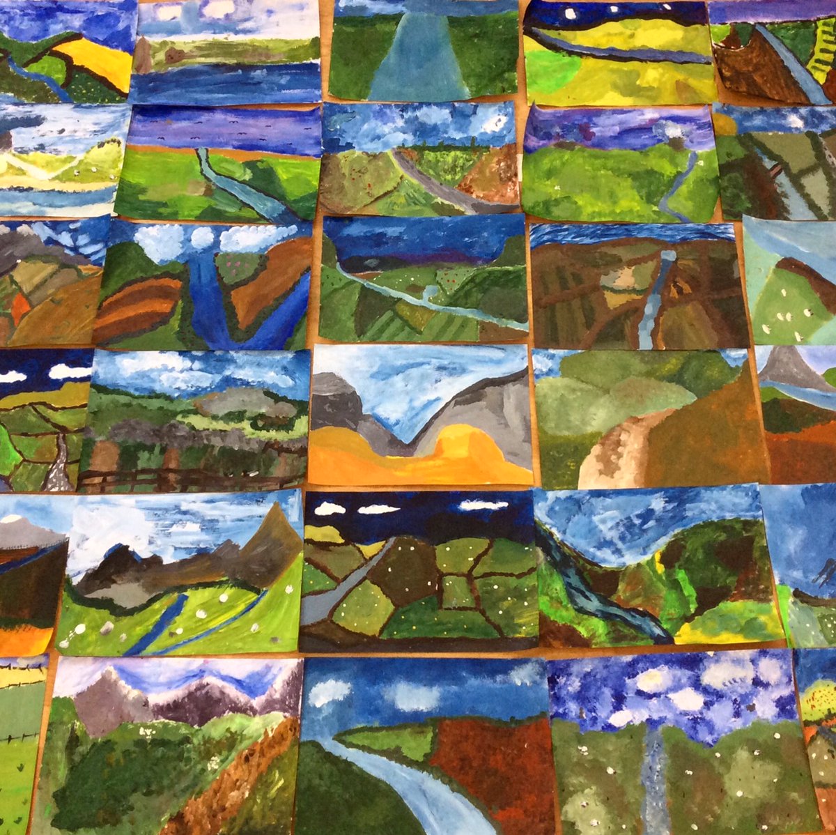 HTLBschool's tweet photo. Eagles and Falcons looked at a variety of landscapes and created their own. https://t.co/eTgxs95zww