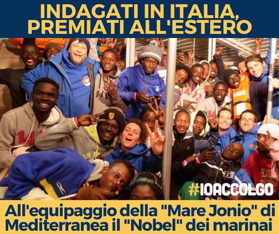 INDAGATI IN ITALIA, MA PREMIATI ALL'ESTERO
A MEDITERRANEA IL NOBEL DEI MARINAI

LEGGI: avvenire.it/attualita/pagi…
<a href="/RescueMed/">Mediterranea Saving Humans</a> 
<a href="/nelloscavo/">nello scavo</a> 
<a href="/Avvenire_Nei/">𝐀𝐯𝐯𝐞𝐧𝐢𝐫𝐞</a>