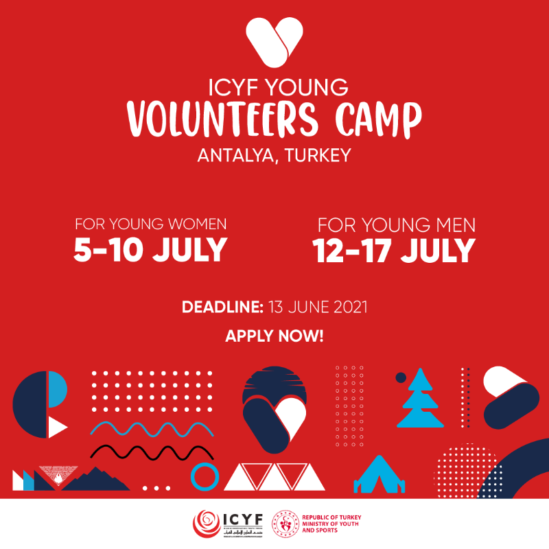 ICYF_Official's tweet photo. The 2021 ICYF Young Volunteers Camp is finally here and this year’s edition will be hosted in the beautiful city of Antalya, Turkey. 
Apply now and Join us in Antalya to get a training about volunteerism and humanitarian work. For application and more, click below 👇