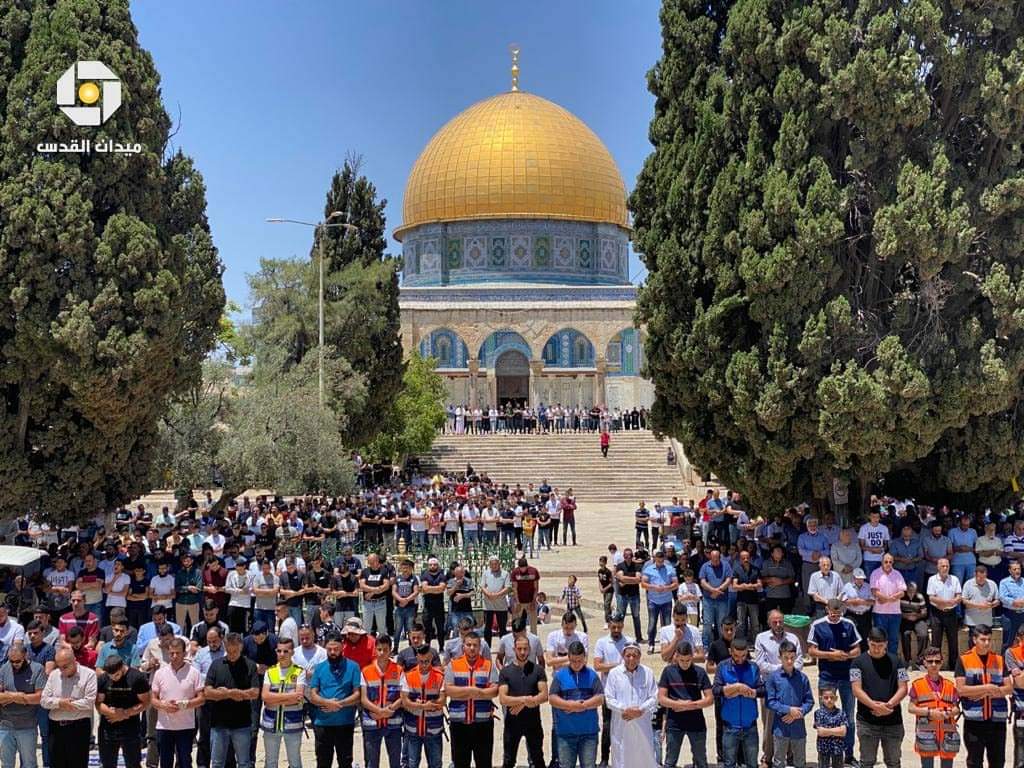 fakhrifadzli's tweet photo. Solat jumaat sebentar tadi di Masjidil Aqsa. 

Keindahan yang tidak dapat diungkapkan. 

#SaveAlAqsa https://t.co/GfbJKgcVYI
