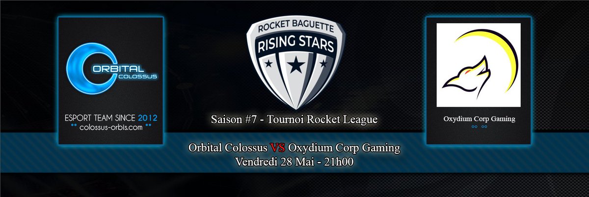 OrbitalColossus's tweet photo. La lineUp Rocket league "Orbital Colossus Orion" rencontre la  "Oxydium Corp gaming" pour leurs cinquième matchs du tournoi RBRS. 
Venez nombreux sur le stream OC se soir à 21h00 ! https://t.co/YEO7W48EKj https://t.co/sVJplWyoGY