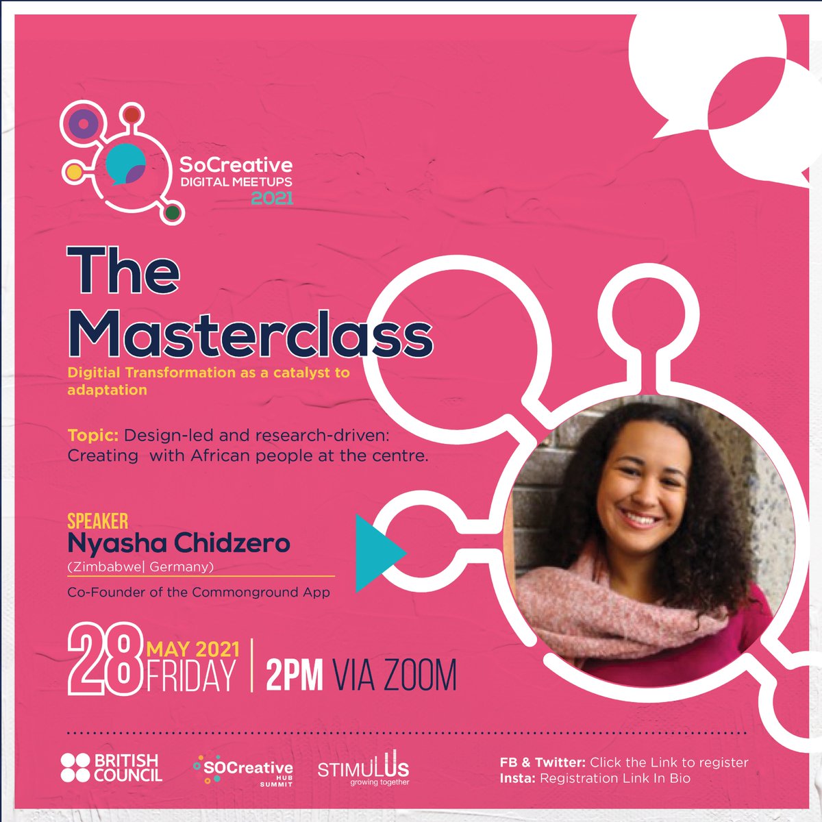 zwBritish's tweet photo. Join the Digital Masterclass today at 2pm with @nyasha_chidz and later on, the Afrikan Lights live session with @dj_kingher as part of the #socreativesummit2021 

Register here https://t.co/H7Nc1LBSOS 

#iamsocreative2021 
#IamSoCreative 
@socreativehubsummit
@StimulusAfrica https://t.co/elook1coAF