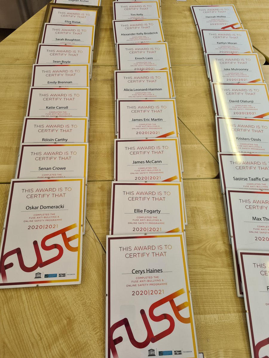 STJRushGuidance's tweet photo. Congratulations to Ms Tyrrell and our 1st year students who completed the FUSE online safety and anti-bullying programme with DCU and received their certs today @stjosephsrush @AntiBullyingCen @JudiOBoyle @djbyrne80 https://t.co/QfSDuainXQ