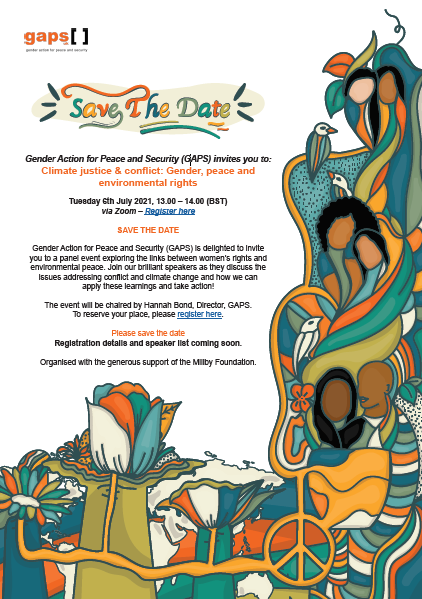 Save the date with details on Climate justice & conflict event - 6th July at 1-2pm BST. Details are also in the tweet.
