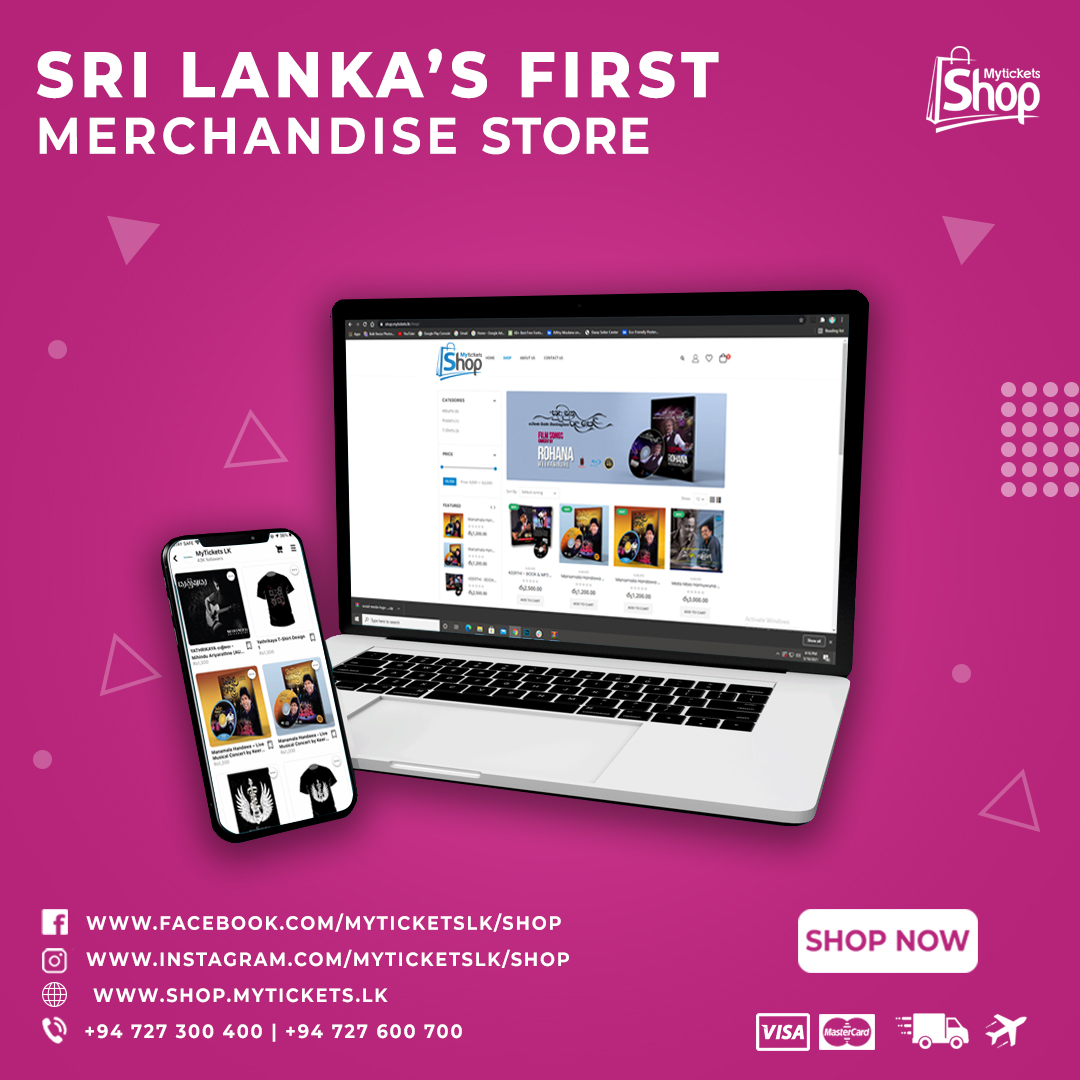 MyTicketsLK's tweet photo. Sri Lanka’s first official merchandise store now available on https://t.co/KGl4li3POe also Facebook and Instagram store.
Order now and get them delivered, worldwide shipping now available.
#myticketslk #myticketsshop #officialmerchandisestore #onlinetickets https://t.co/j8BnRNb4WO