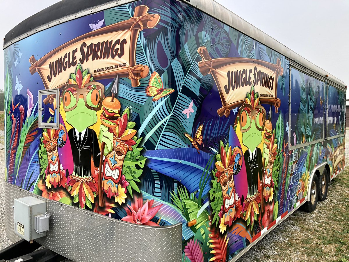 BPGConline's tweet photo. Mineral Springs Lake Resort handed us the keys to their concession trailer looking for a makeover. We splashed new color top to bottom. #wewrapityourockit #concessionwrap #commercialwrap #trailerwrap #mutoh #fellers #averydennison #mineralspringslakeresort https://t.co/94CVZEw0OQ