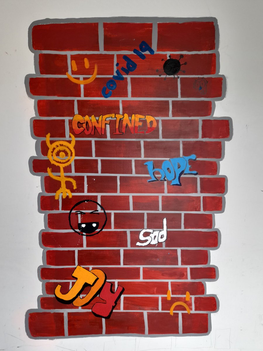 french_karina's tweet photo. The importance of creativity for mindfulness @art_cbc So proud of my TY students Adam, Leonie, Ailbhe, Sheila, Darragh, Michael, Shane, Eoin &amp; Eoghan @ClaregalwayColl expressing their lockdown emotions through this stunning art mural #mindfulness #StreetArt #art #creativity https://t.co/vbfyfxbPMW