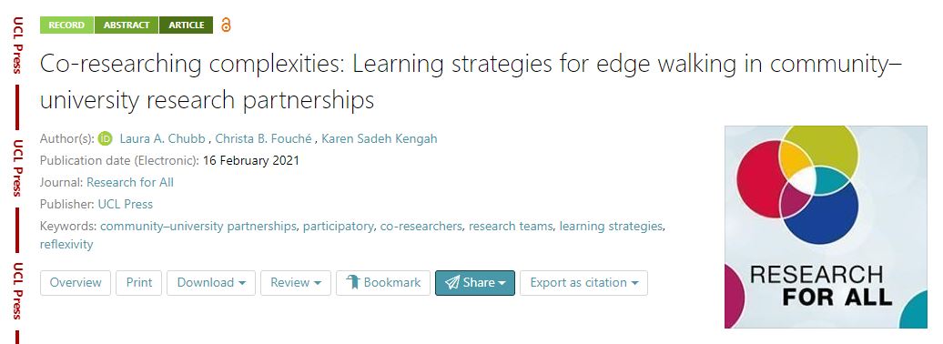 uclpress_ed's tweet photo. NEW! Laura A. Chubb & colleagues share their research in @Research4A 5.1.
#OpenAccess article @Science_Open, read it here!
https://t.co/QCjyrW5sdi
#PublicEngagement #CommunityUniversityPartnership https://t.co/05RZJ4hHSu
