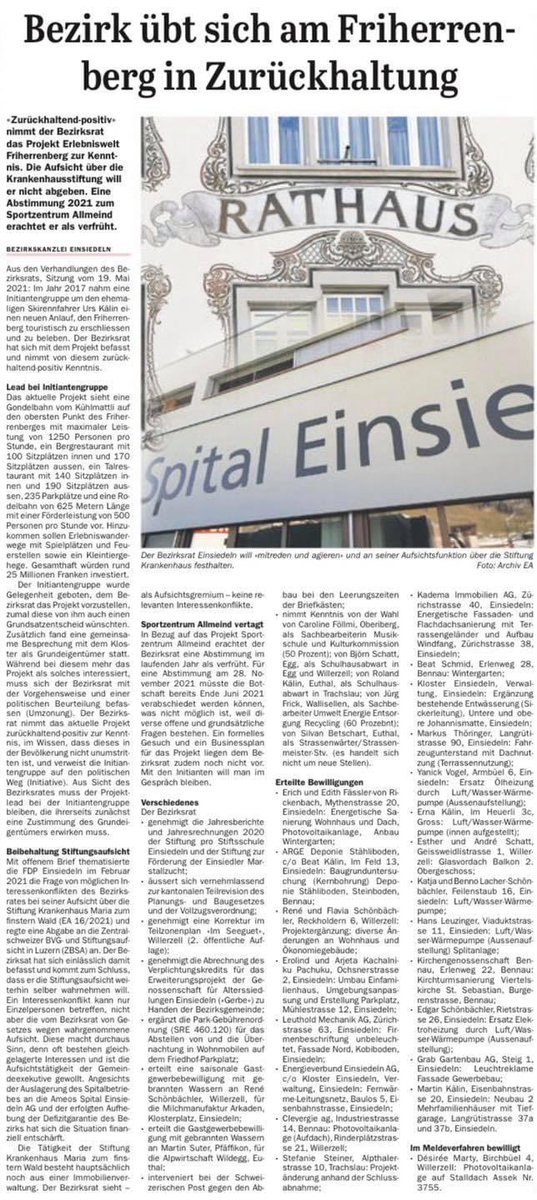 EinsiedelnSZ's tweet photo. #Bezirk #Einsiedeln Aus dem #Bezirksrat Projekt #Erlebnisberg #Friherrenberg #Sportzentrum #Allmeind Aufsicht #Stiftung #Krankenhaus Maria zum finstern Wald #Spital #Baubewilligungen #Wohnmobile @postschweiz #Stellen #OffeneStellen https://t.co/79bwEk5zxC