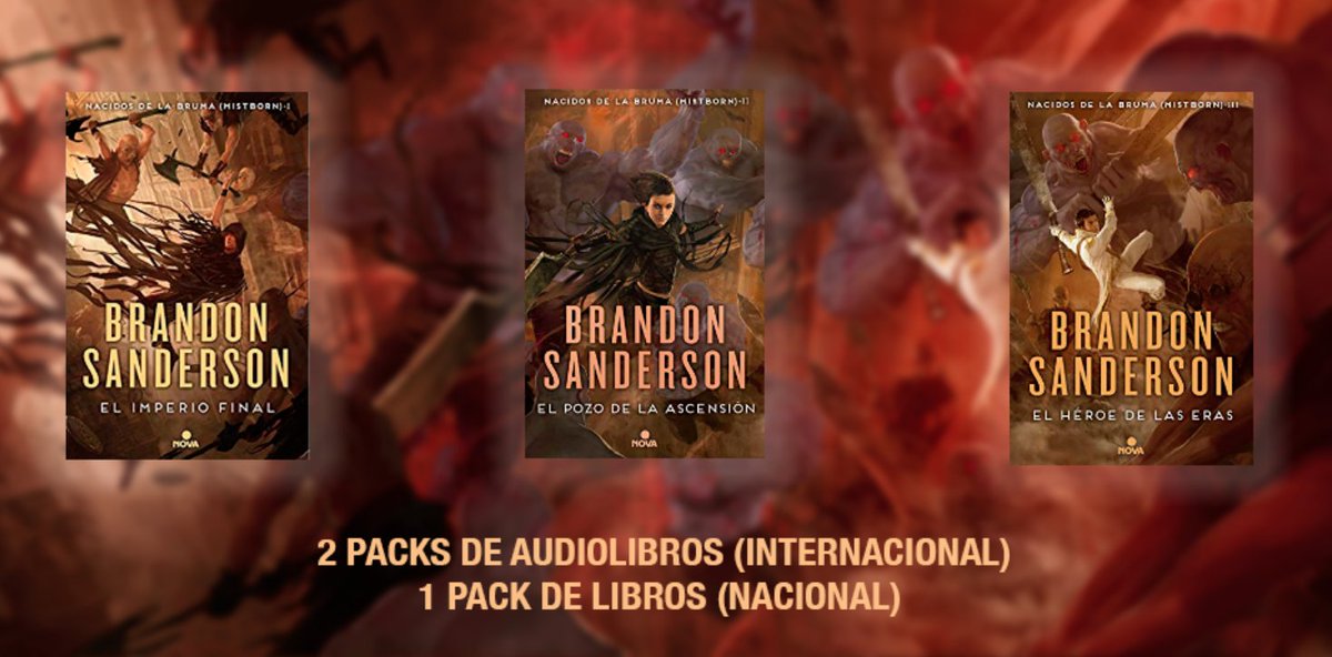 Si Kelsier se pone a bailar... ¡Nova a sortear! 

¡En juego 2 packs de #audiolibros y un pack de #libros de #Mistborn para celebrar el ascenso de Kelsier! 

Para participar: 

🔥Síguenos
🔥RT y Comenta con el HT #SoyDeMistborn

¡Suerte a todo el mundo! 🍀