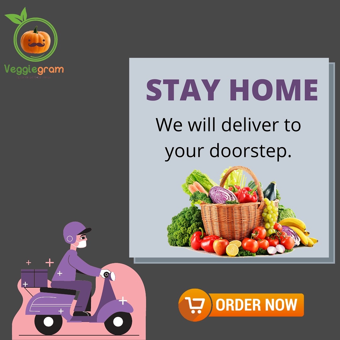 If you promise to stay home, we promise to deliver fresh veggies and fruits to your doorstep. #stayhomestaysafe We are just one click away 📲 #stayhealthy #staysafe #onlineshoppingindia #onlinevegetableshopping #onlinefruitstore #freshfruits #onlinefooddelivery