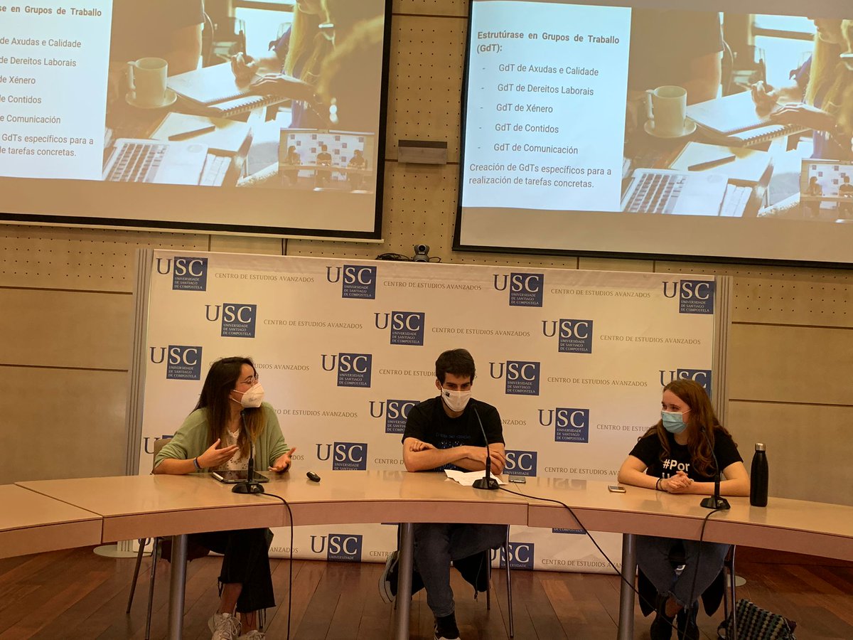 VIII_EMI's tweet photo. Grazas á @AsembleaUSC pola súa participación e polo traballo realizado ata agora! Abrimos turno de preguntas! #PorUnhaUSCDigna #VIIIEMI https://t.co/xQ1LbFXSFy