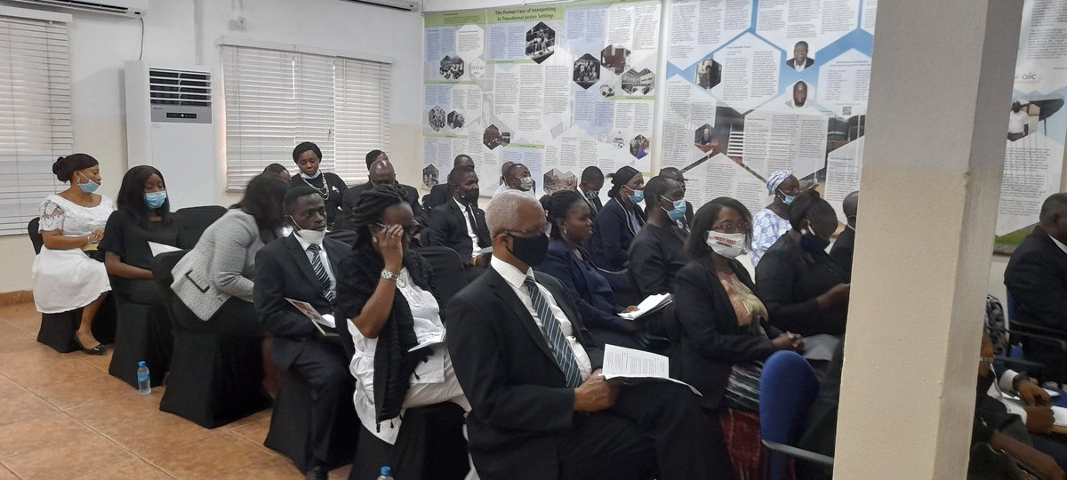Attending a memorial service for the late legal luminary, jurist and educator Justice Prof. Dr. Rosolu John Bankole Thompson at the Residual Special Court.