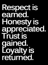 #FridayThoughts

Respect is earned
Honesty is appreciated
Trust is gained
Loyalty is returned

#EnterpriseAN
