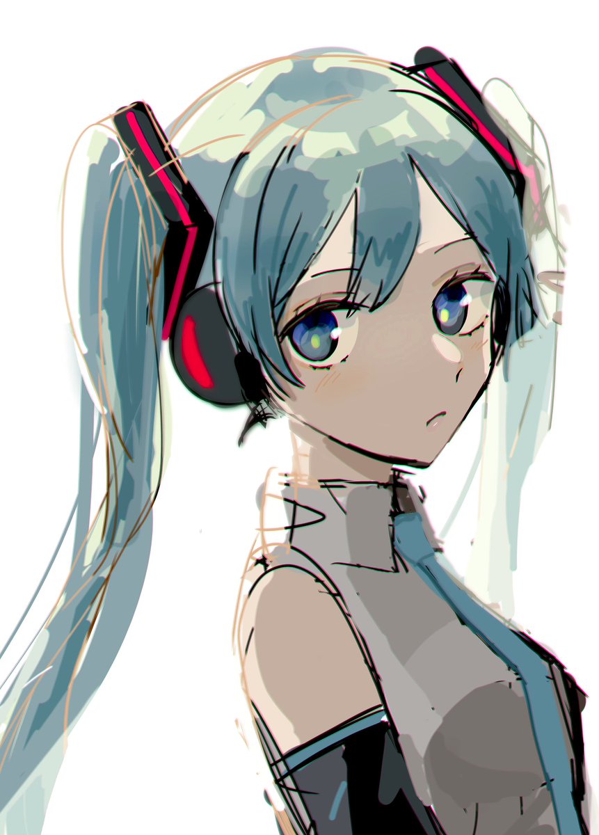 初音ミクの顔 あずきのまめのイラスト