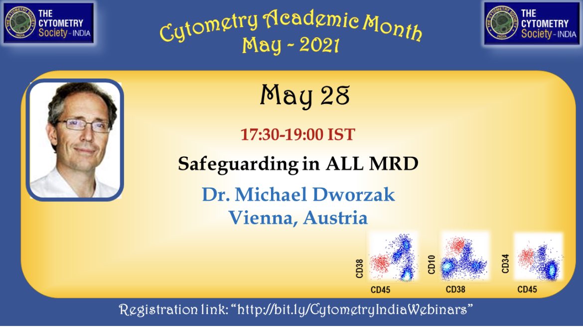 drkunalsehgal's tweet photo. Starting in 45 minutes from now - Dr Dworzak will take us through the important issues in standardisation and reporting of ALL MRD - Registration is open and free for all #cytometryIndia #Flowedu #flowcytometry https://t.co/kBMBooaxEu